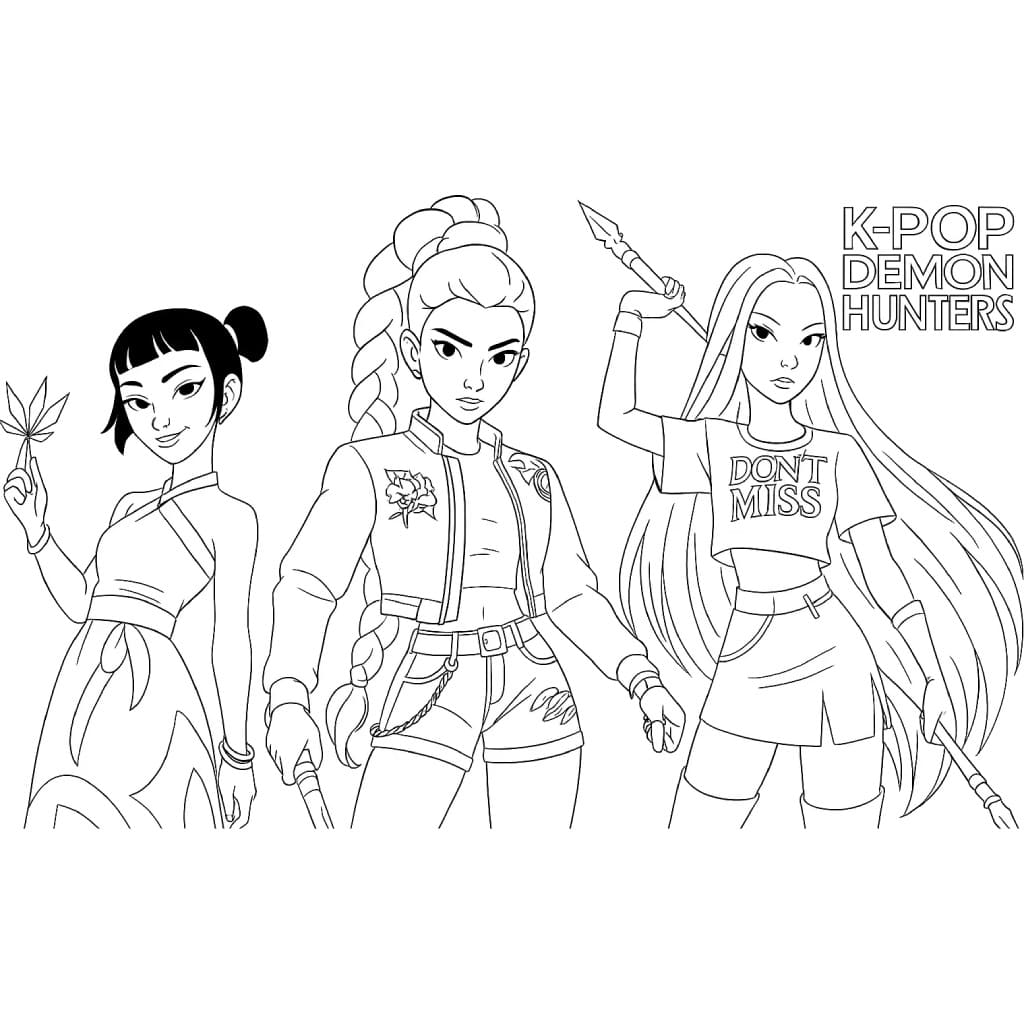 Dibujo gratuito Cazadores de Demonios de KPop #221184 de la coleccion Películas de Animación para imprimir