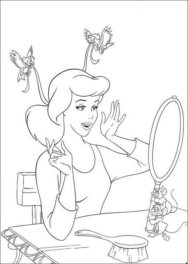 Dibujo para colorear: Cinderella (Películas de animación) #129527 - Dibujos para Colorear e Imprimir Gratis