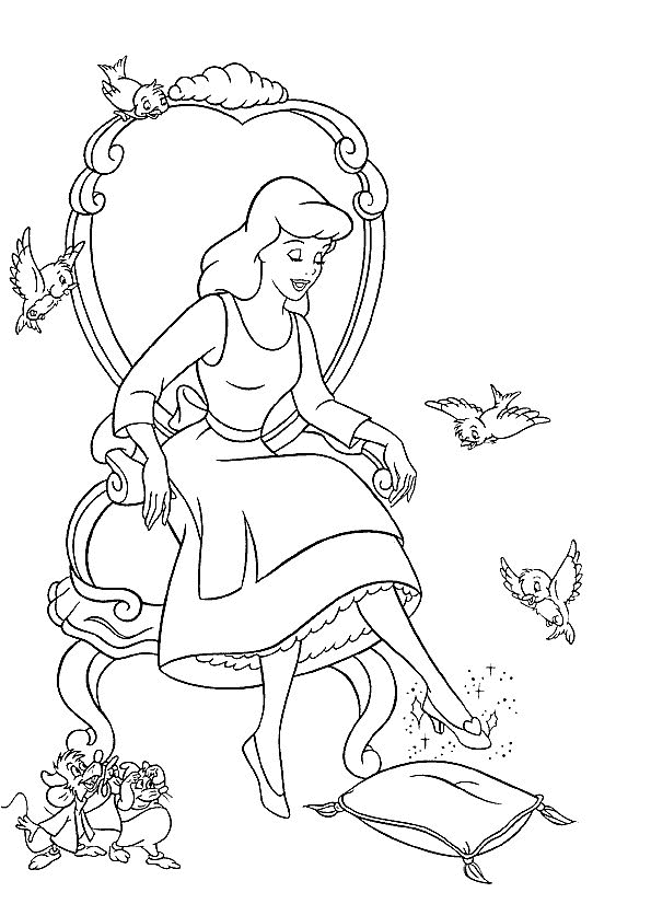 Dibujo para colorear: Cinderella (Películas de animación) #129575 - Dibujos para Colorear e Imprimir Gratis