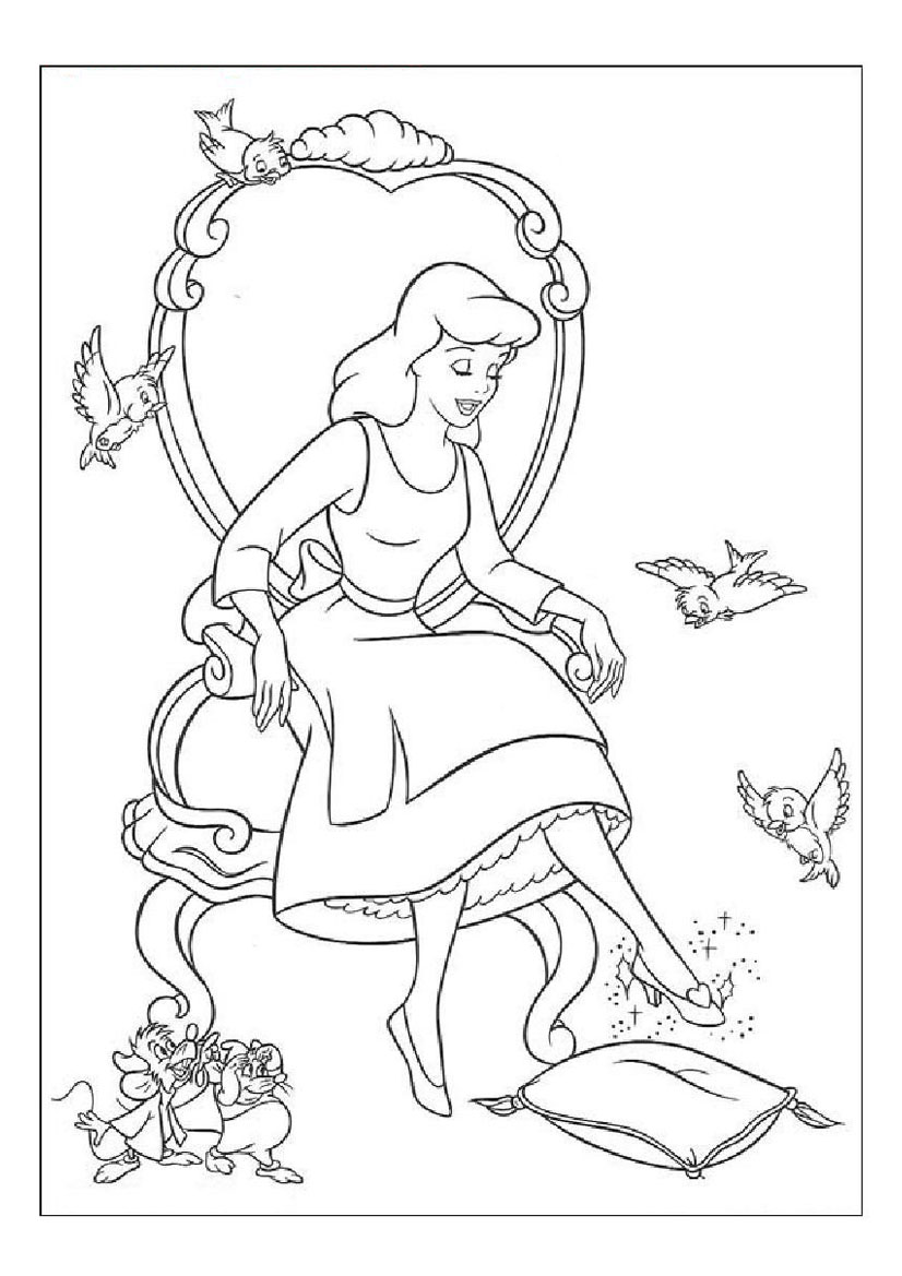 Dibujo para colorear: Cinderella (Películas de animación) #129712 - Dibujos para Colorear e Imprimir Gratis