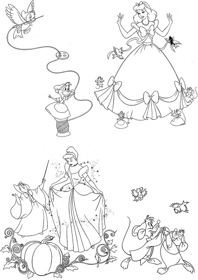 Dibujo para colorear: Cinderella (Películas de animación) #129720 - Dibujos para Colorear e Imprimir Gratis