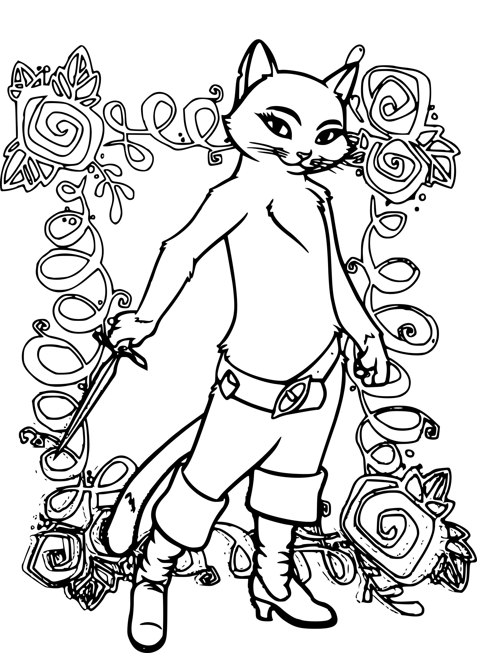 Dibujo para colorear: El Gato con Botas (Películas de Animación) #170614 - Dibujos para Colorear e Imprimir Gratis