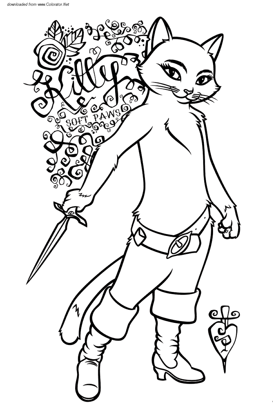 Dibujo para colorear: El Gato con Botas (Películas de Animación) #170618 - Dibujos para Colorear e Imprimir Gratis