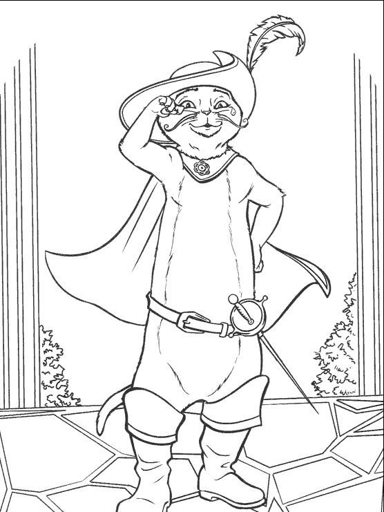 Dibujo para colorear: El Gato con Botas (Películas de Animación) #170652 - Dibujos para Colorear e Imprimir Gratis