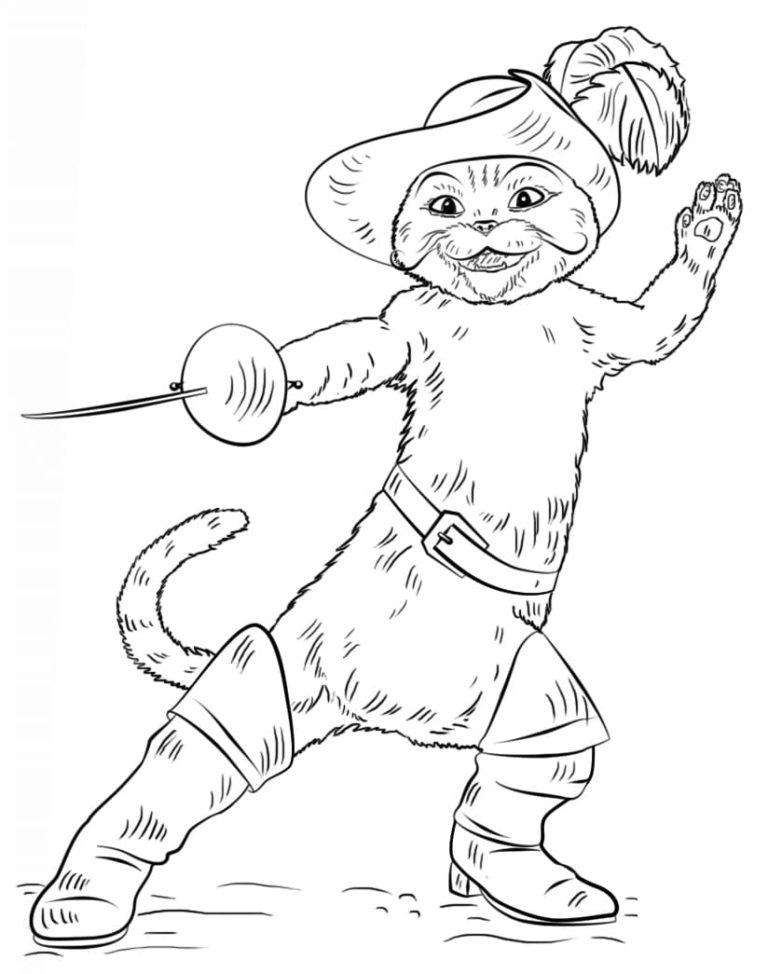 Dibujo para colorear: El Gato con Botas (Películas de Animación) #170666 - Dibujos para Colorear e Imprimir Gratis