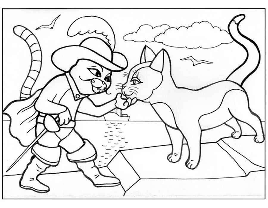 Dibujo para colorear: El Gato con Botas (Películas de Animación) #206785 - Dibujos para Colorear e Imprimir Gratis