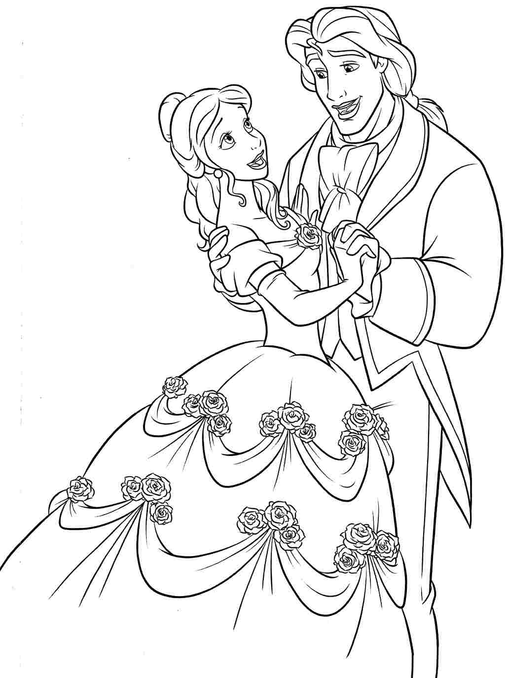 Dibujo para colorear: La Bella y la Bestia (Películas de Animación) #130944 - Dibujos para Colorear e Imprimir Gratis