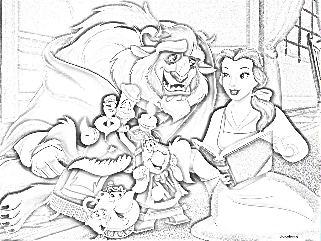 Dibujo gratuito La Bella y la Bestia #130962 de la coleccion Películas de Animación para imprimir