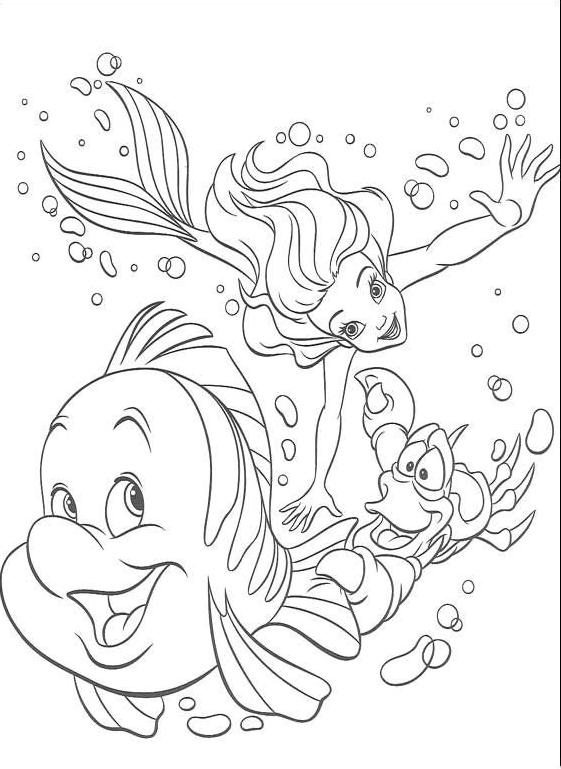 Dibujo para colorear: La Sirenita (Películas de animación) #127330 - Dibujos para Colorear e Imprimir Gratis