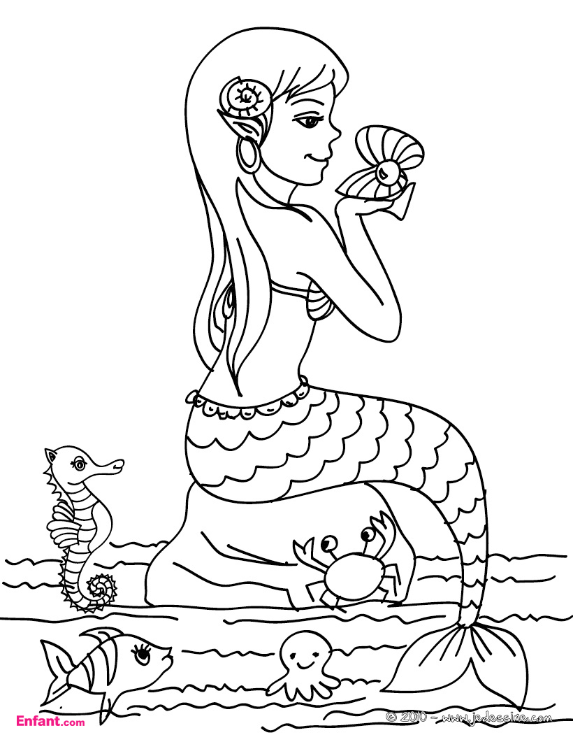 Dibujo para colorear: La Sirenita (Películas de animación) #127355 - Dibujos para Colorear e Imprimir Gratis