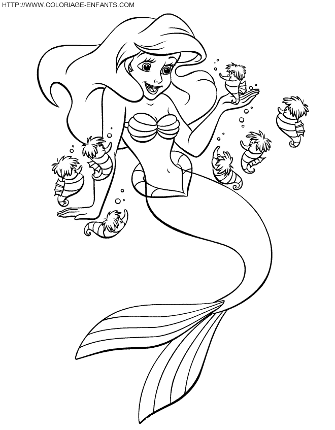 Dibujo para colorear: La Sirenita (Películas de animación) #127362 - Dibujos para Colorear e Imprimir Gratis