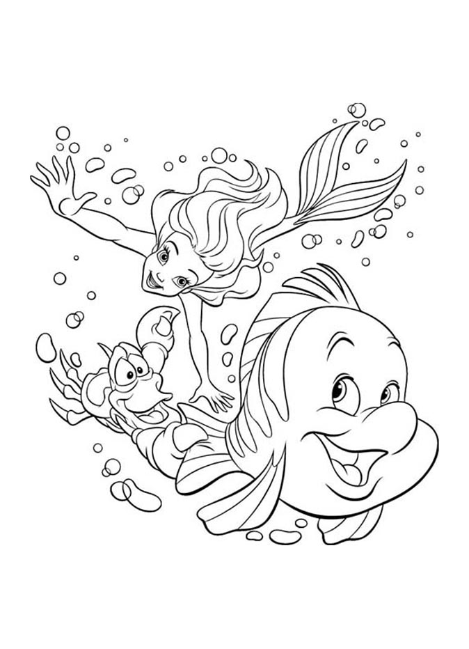Dibujo para colorear: La Sirenita (Películas de animación) #127392 - Dibujos para Colorear e Imprimir Gratis
