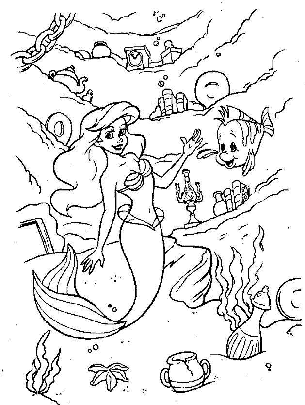 Dibujo para colorear: La Sirenita (Películas de animación) #127405 - Dibujos para Colorear e Imprimir Gratis