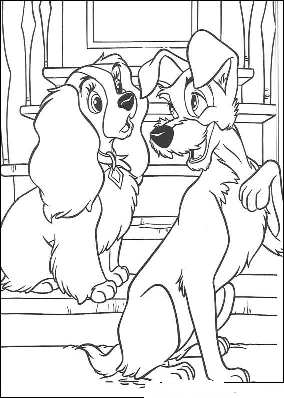 Dibujo para colorear: Lady and the Tramp (Películas de animación) #133245 - Dibujos para Colorear e Imprimir Gratis