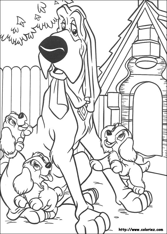 Dibujo para colorear: Lady and the Tramp (Películas de animación) #133263 - Dibujos para Colorear e Imprimir Gratis