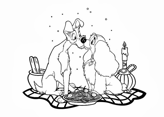 Dibujo para colorear: Lady and the Tramp (Películas de animación) #133291 - Dibujos para Colorear e Imprimir Gratis