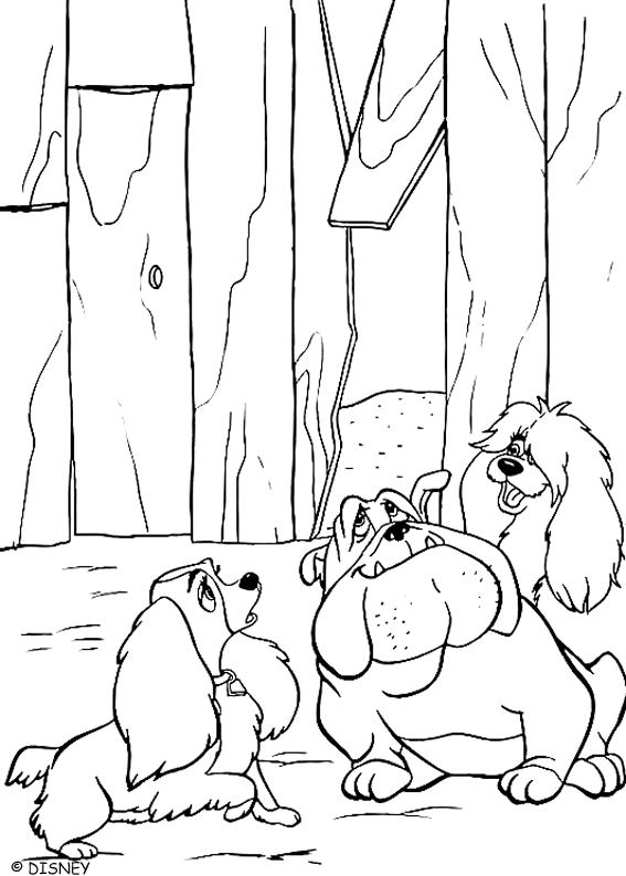 Dibujo para colorear: Lady and the Tramp (Películas de animación) #133326 - Dibujos para Colorear e Imprimir Gratis