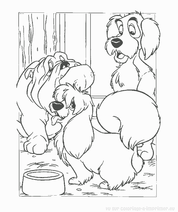 Dibujo para colorear: Lady and the Tramp (Películas de animación) #133340 - Dibujos para Colorear e Imprimir Gratis