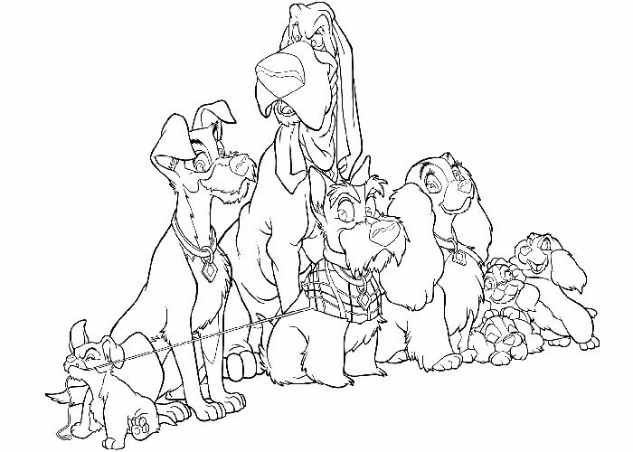 Dibujo para colorear: Lady and the Tramp (Películas de animación) #133408 - Dibujos para Colorear e Imprimir Gratis