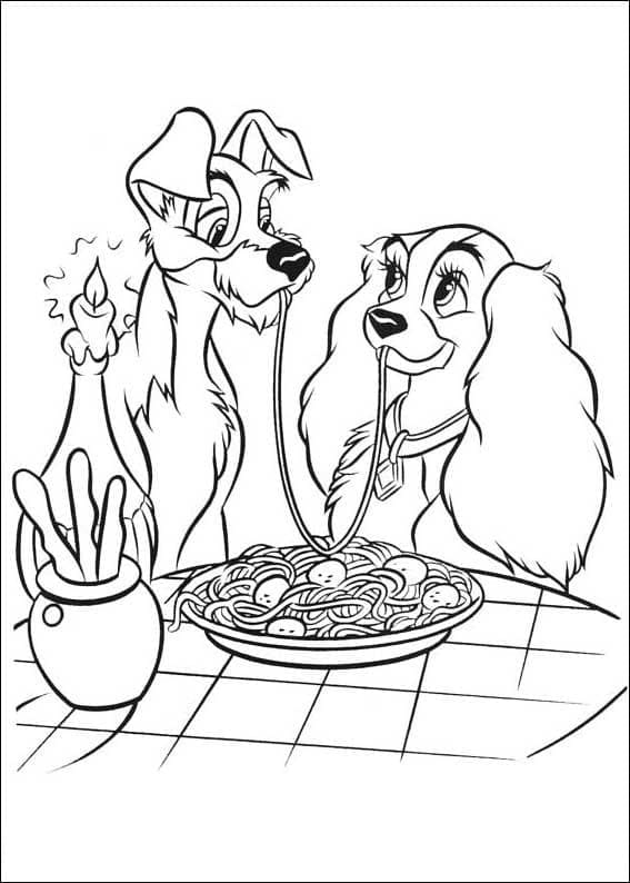Dibujo gratuito Lady y the Tramp #206485 de la coleccion Películas de Animación para imprimir