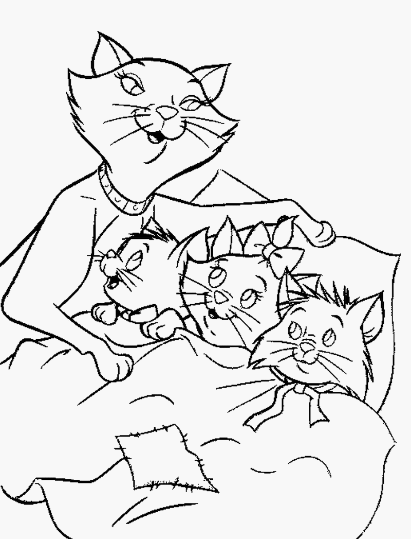 Dibujo para colorear: Los Aristogatos (Películas de Animación) #26898 - Dibujos para Colorear e Imprimir Gratis