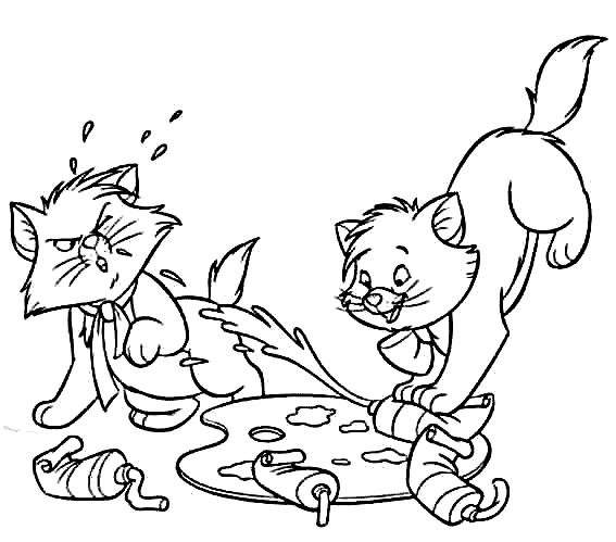 Dibujo para colorear: Los Aristogatos (Películas de Animación) #26924 - Dibujos para Colorear e Imprimir Gratis