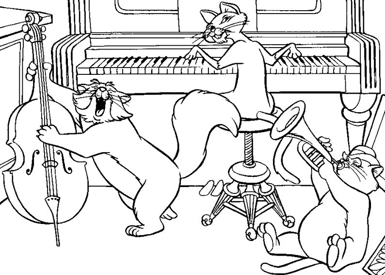 Dibujo para colorear: Los Aristogatos (Películas de Animación) #26957 - Dibujos para Colorear e Imprimir Gratis