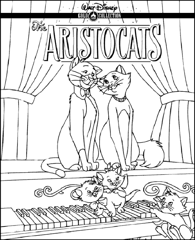 Dibujo para colorear: Los Aristogatos (Películas de Animación) #26962 - Dibujos para Colorear e Imprimir Gratis