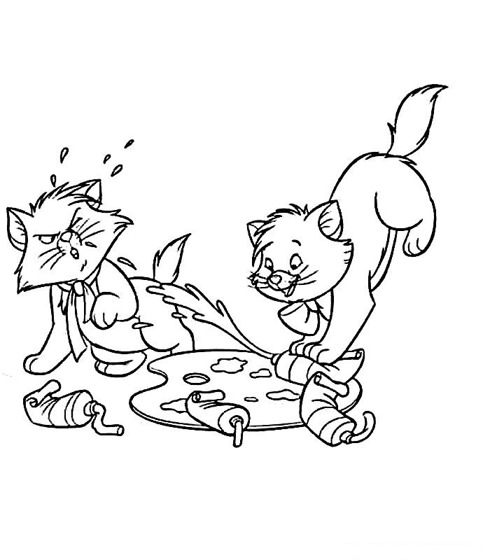Dibujo para colorear: Los Aristogatos (Películas de Animación) #26987 - Dibujos para Colorear e Imprimir Gratis
