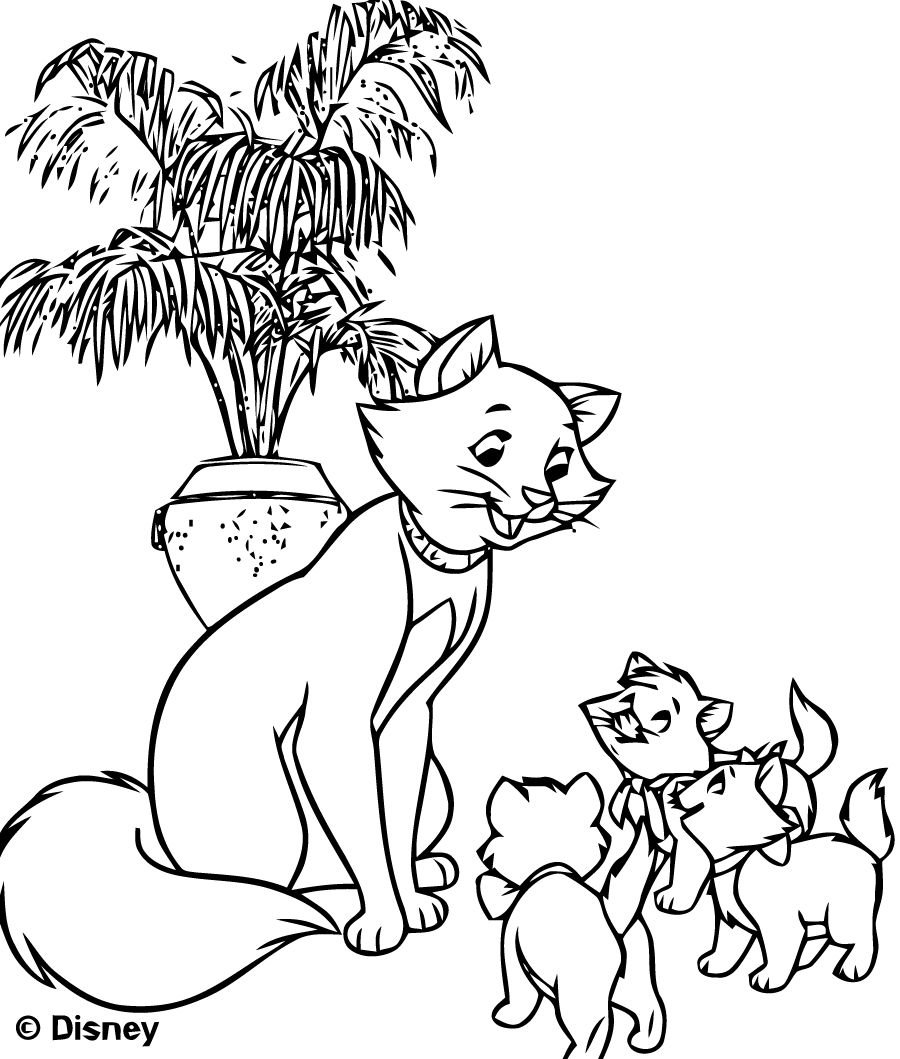 Dibujo para colorear: Los Aristogatos (Películas de Animación) #27037 - Dibujos para Colorear e Imprimir Gratis
