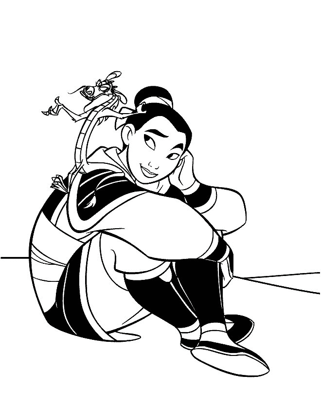 Dibujo para colorear: Mulan (Películas de animación) #133623 - Dibujos para Colorear e Imprimir Gratis