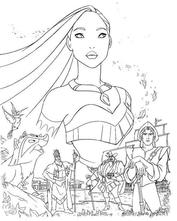 Dibujo gratuito Pocahontas #182154 de la coleccion Películas de Animación para imprimir