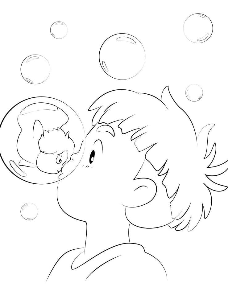 Dibujo gratuito Ponyo #196836 de la coleccion Películas de Animación para imprimir