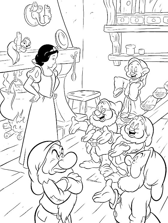 Dibujo para colorear: Snow White and the Seven Dwarfs (Películas de animación) #133845 - Dibujos para Colorear e Imprimir Gratis