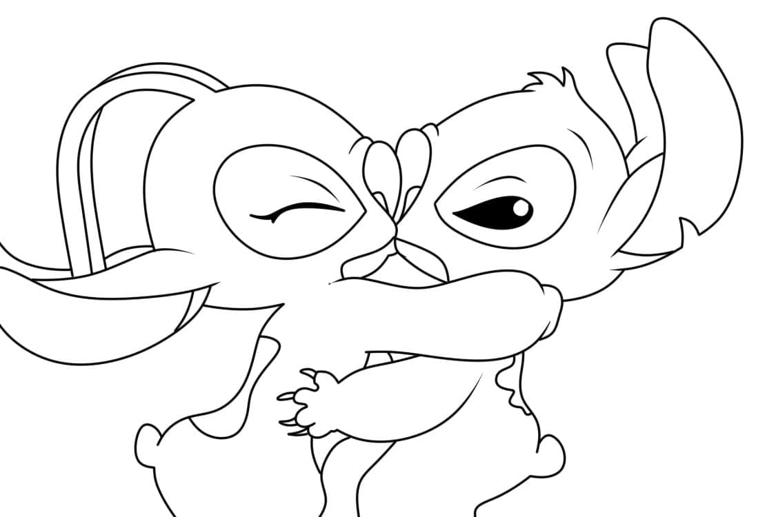 Dibujo gratuito Stitch y Angel #216181 de la coleccion Películas de Animación para imprimir