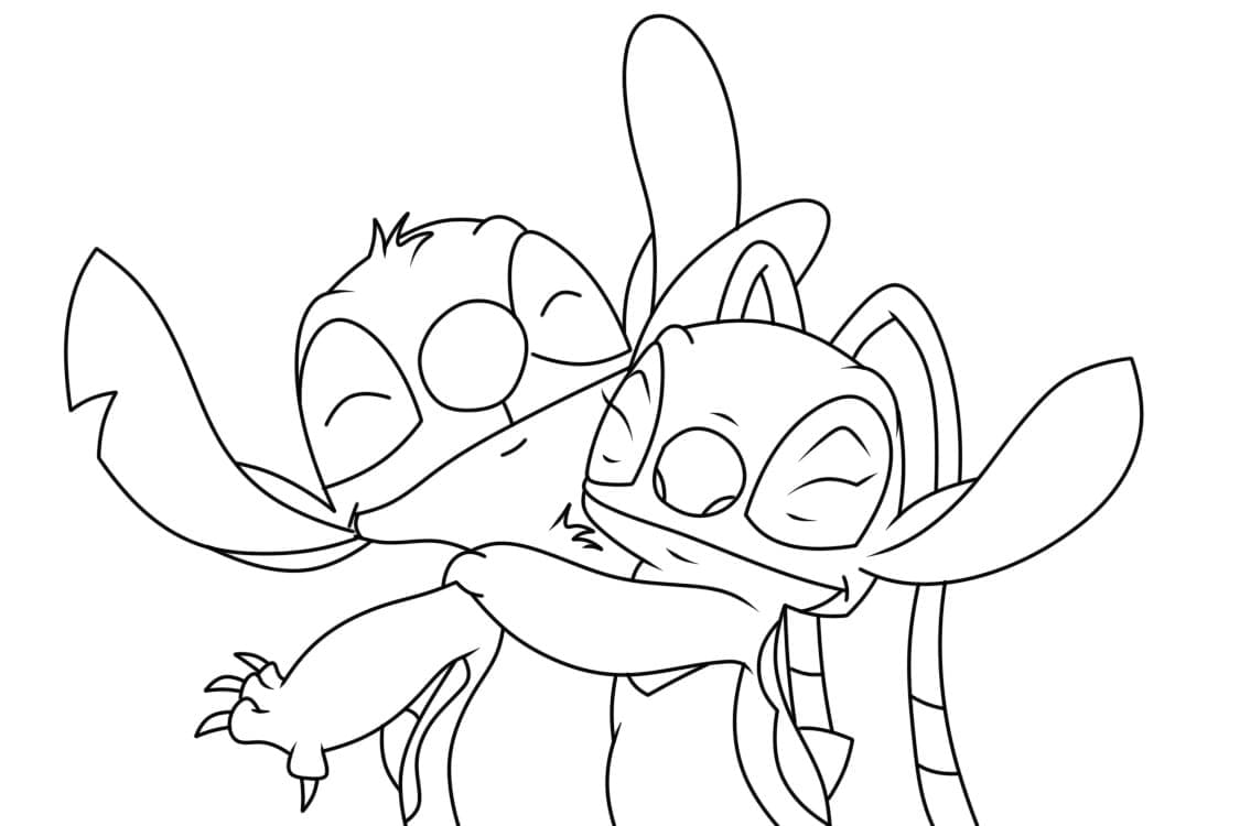 Dibujo gratuito Stitch y Angel #216185 de la coleccion Películas de Animación para imprimir