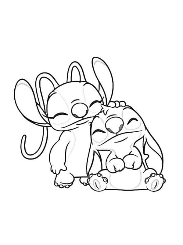 Dibujo gratuito Stitch y Angel #216188 de la coleccion Películas de Animación para imprimir