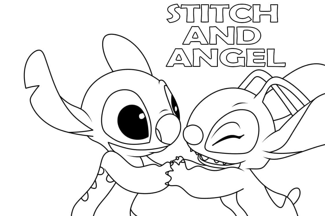 Dibujo para colorear: Stitch y Angel (Películas de Animación) #216189 - Dibujos para Colorear e Imprimir Gratis