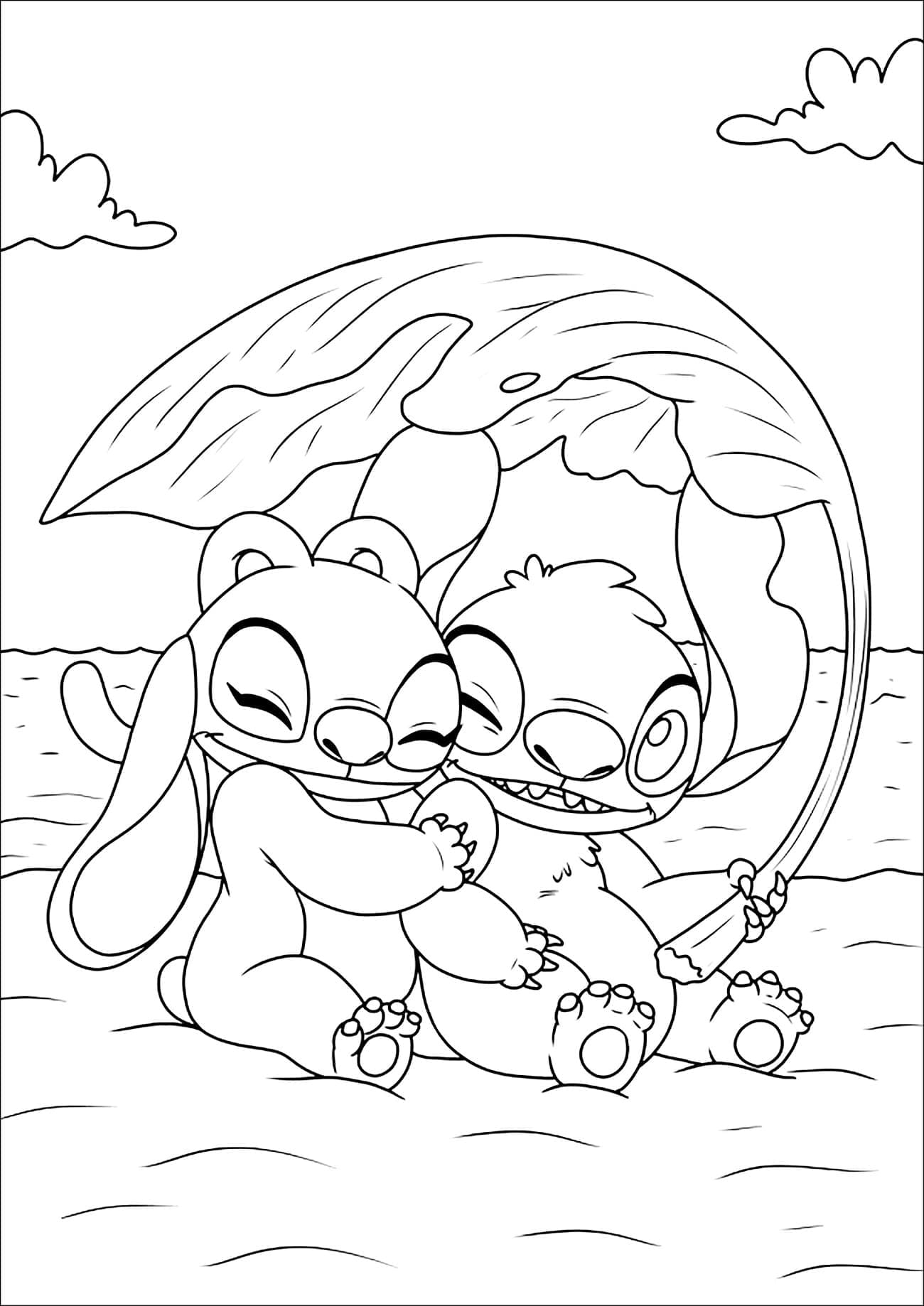 Dibujo gratuito Stitch y Angel #216192 de la coleccion Películas de Animación para imprimir