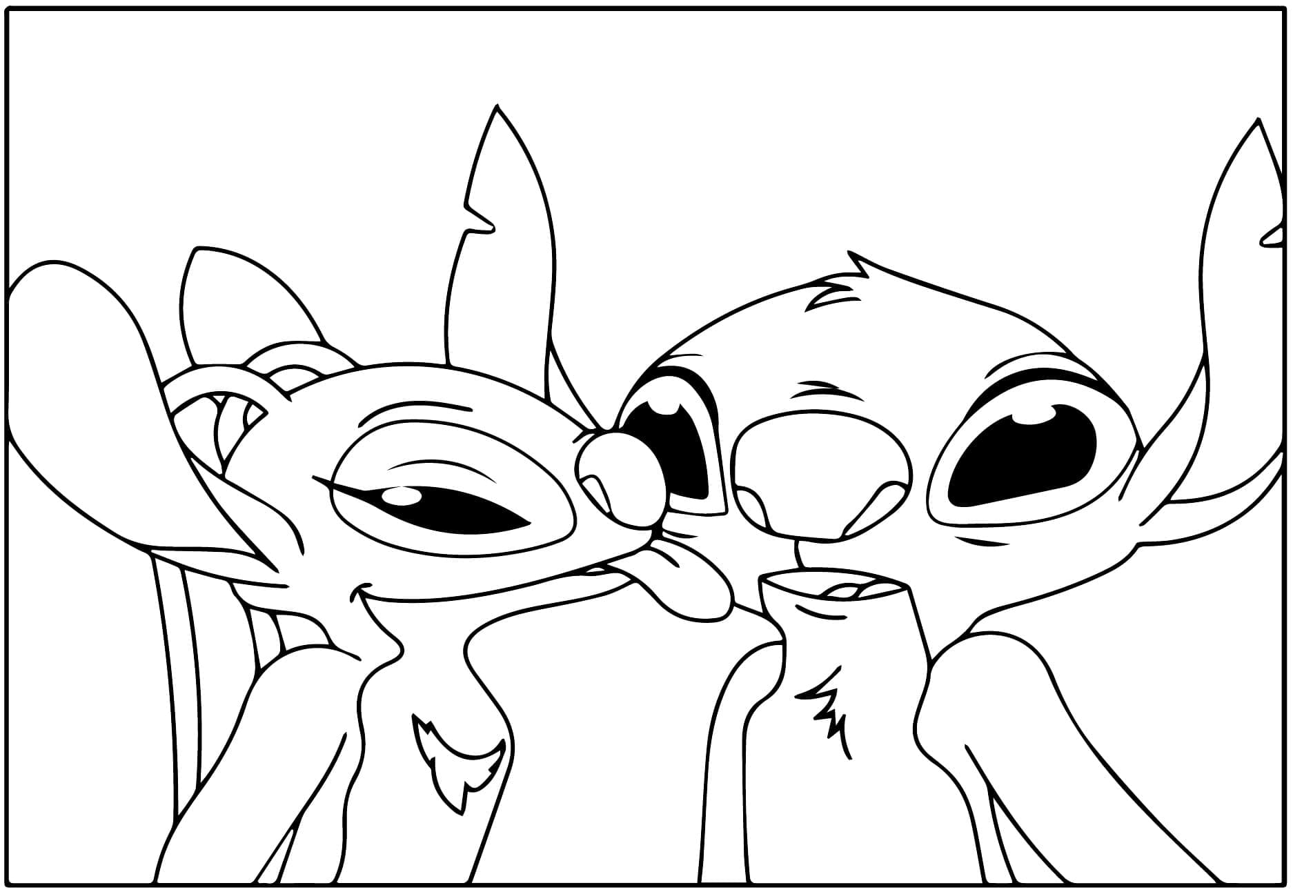 Dibujo gratuito Stitch y Angel #216200 de la coleccion Películas de Animación para imprimir