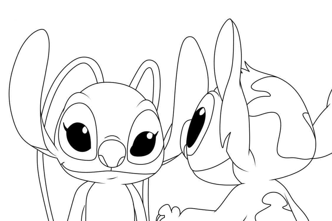 Dibujo gratuito Stitch y Angel #216202 de la coleccion Películas de Animación para imprimir