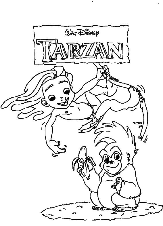 Dibujo para colorear: Tarzan (Películas de animación) #131082 - Dibujos para Colorear e Imprimir Gratis