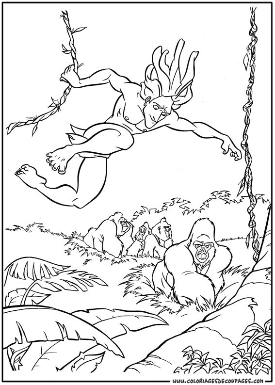 Dibujo para colorear: Tarzan (Películas de animación) #131212 - Dibujos para Colorear e Imprimir Gratis