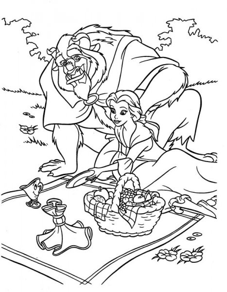 Dibujo para colorear: The Beauty and the Beast (Películas de animación) #130926 - Dibujos para Colorear e Imprimir Gratis