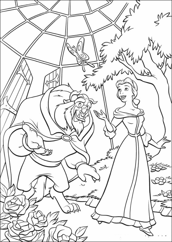 Dibujo para colorear: The Beauty and the Beast (Películas de animación) #130937 - Dibujos para Colorear e Imprimir Gratis