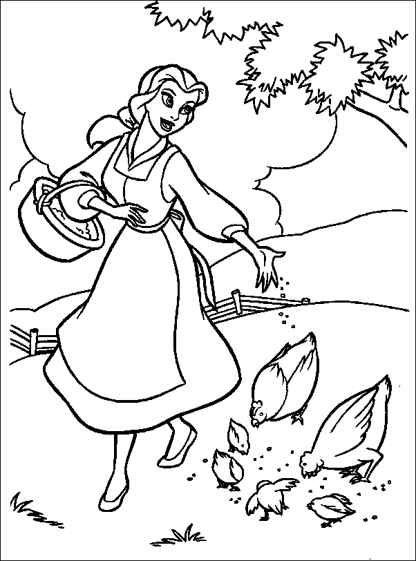 Dibujo para colorear: The Beauty and the Beast (Películas de animación) #130950 - Dibujos para Colorear e Imprimir Gratis