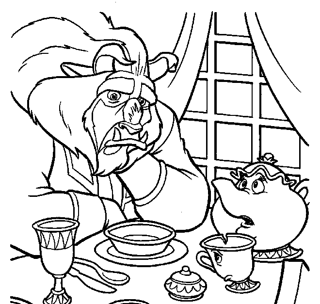 Dibujo para colorear: The Beauty and the Beast (Películas de animación) #130966 - Dibujos para Colorear e Imprimir Gratis