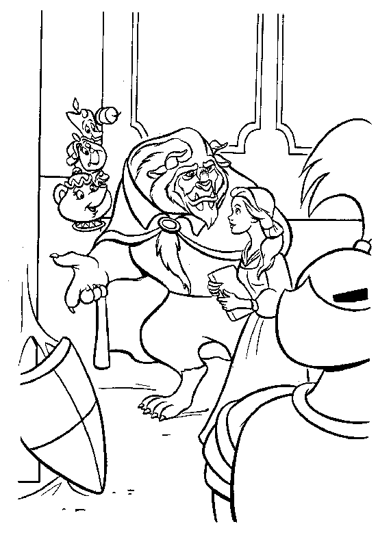 Dibujo para colorear: The Beauty and the Beast (Películas de animación) #130980 - Dibujos para Colorear e Imprimir Gratis