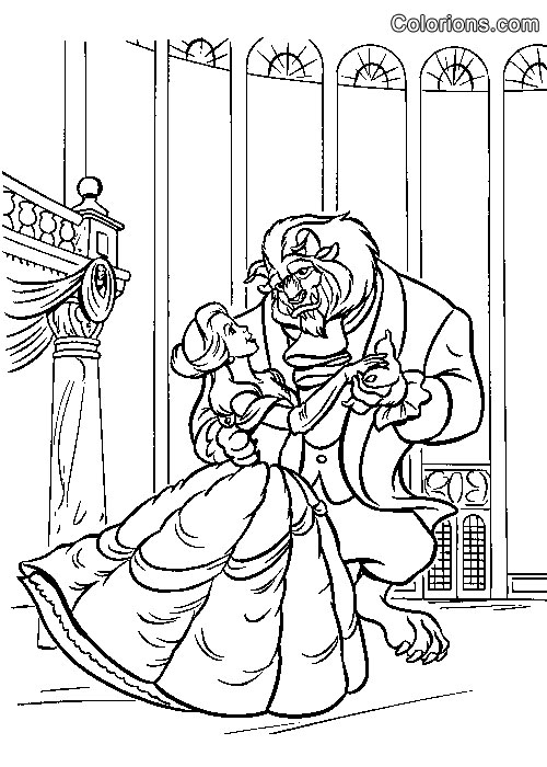 Dibujo para colorear: The Beauty and the Beast (Películas de animación) #131042 - Dibujos para Colorear e Imprimir Gratis