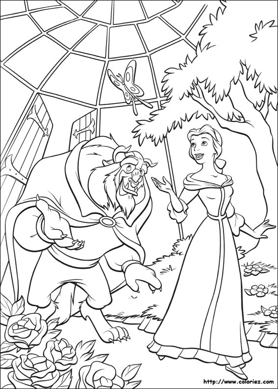 Dibujo para colorear: The Beauty and the Beast (Películas de animación) #131047 - Dibujos para Colorear e Imprimir Gratis